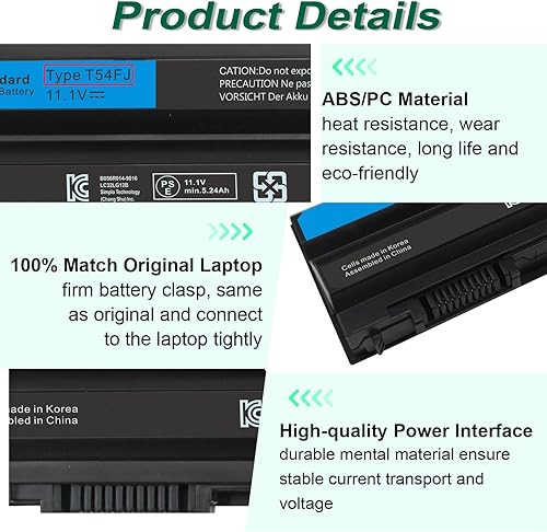 Miniatura 7 de T54FJ 8858X M5Y0X E6420 E6430 Batería para portátil Dell Latitude E5420 E5430 E5520 E5530 E6530 E6520 Inspiron 14R 4420 5420 15R 5520 755 48 ES50 ES