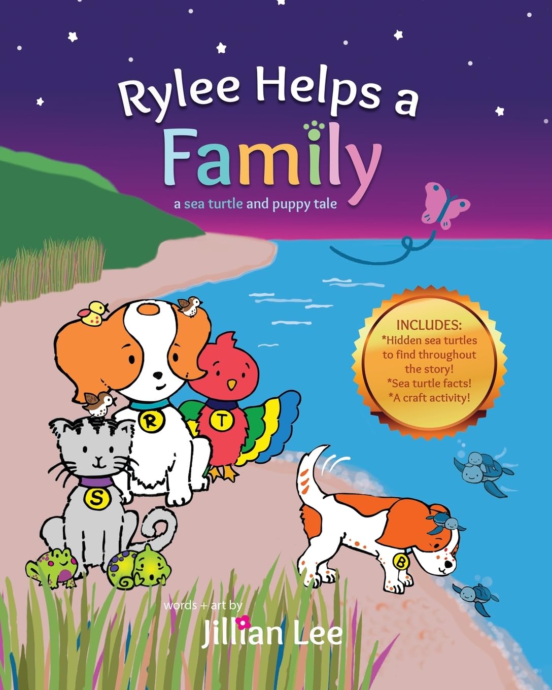 Rylee Helps a Family: a sea turtle and puppy tale: a fun interactive rhyming children's bedtime story read aloud picture book with a craft featuring a