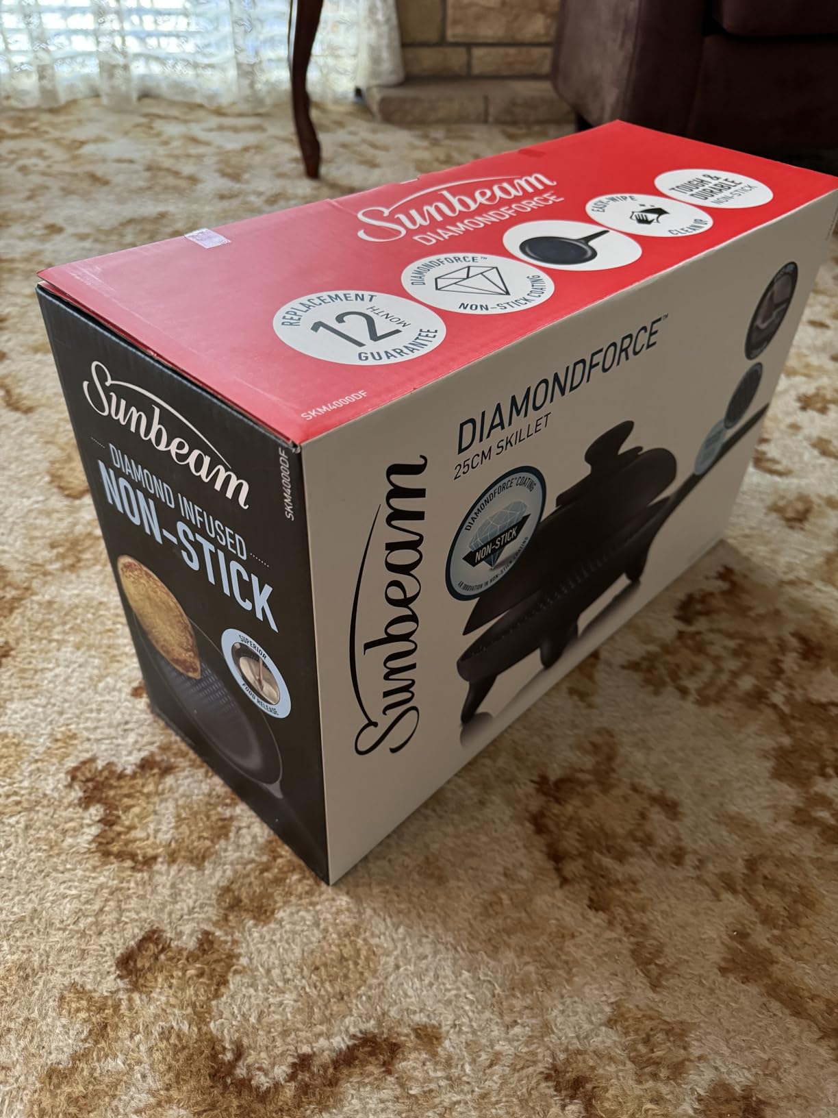 Sunbeam DuraCeramic Skillet Electric NonStick Frying Pan with Lid Fry, Roast, Steam, Sear