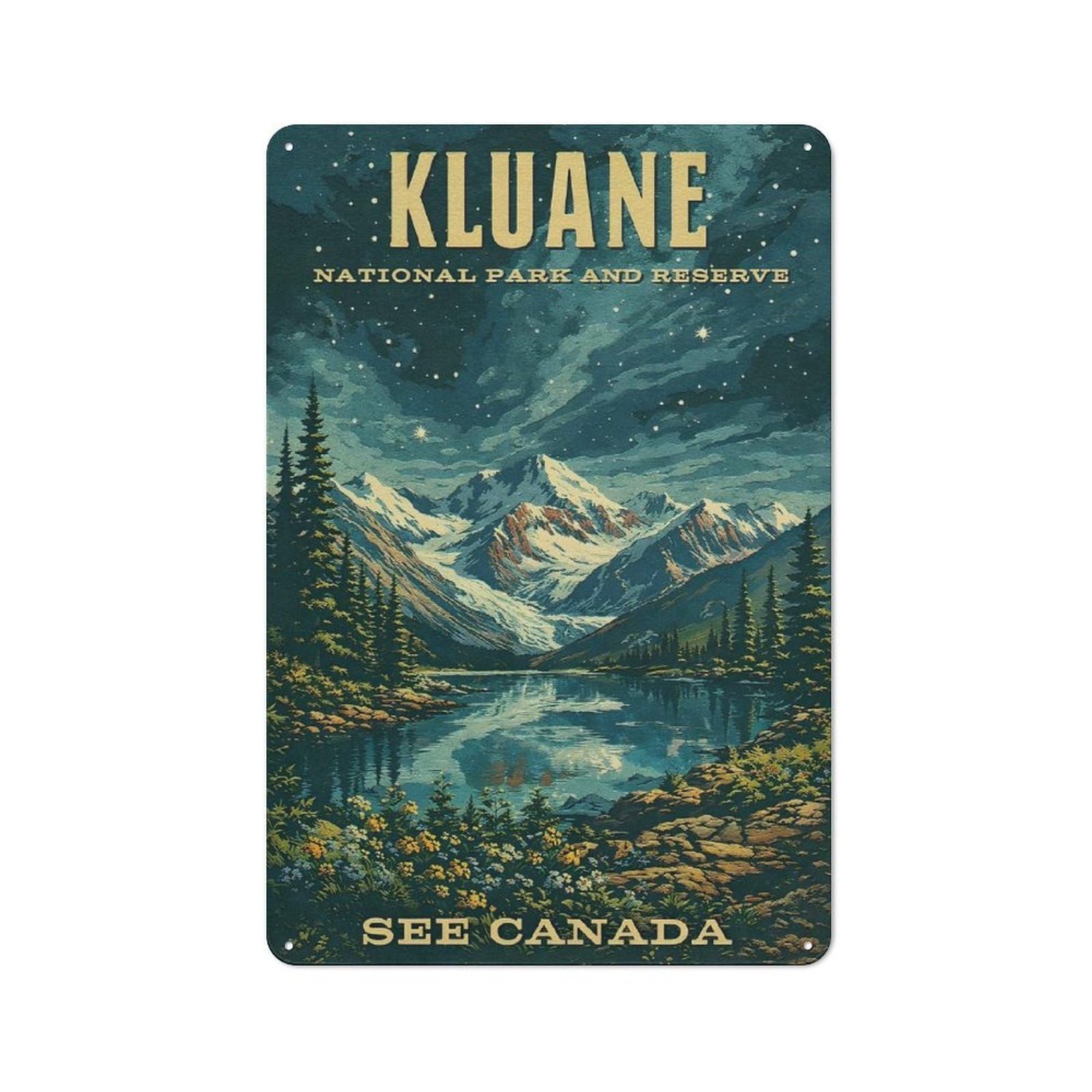Urban Kluane National Park Vintage Decorative Metal Plaque 30x20cm, Urban Room Decor for Flat, Bar, Studio Or Gallery Wall