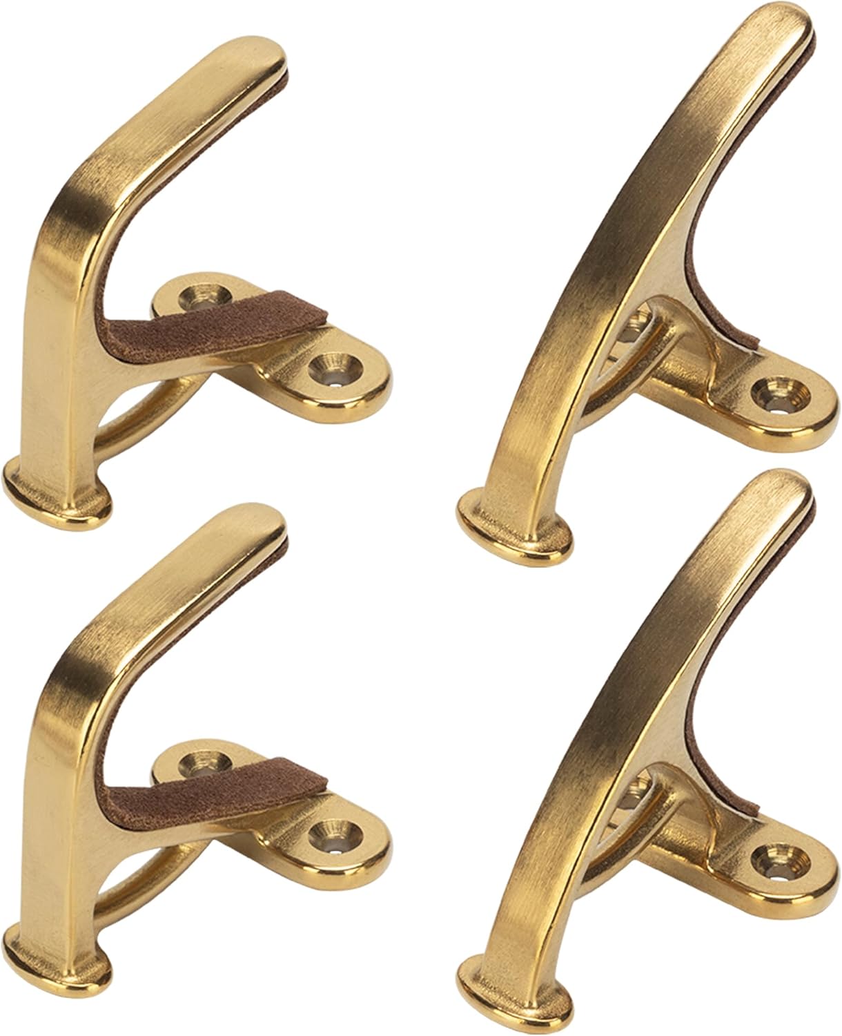 Gun Rack Wall Mount Horizontal Gun Display Wall Mount, Heavy Duty Gun Hooks for Rifle/Shotgun/Pistol Storage, Gun Hanger with Felt Padding, Gold, 2 Pair