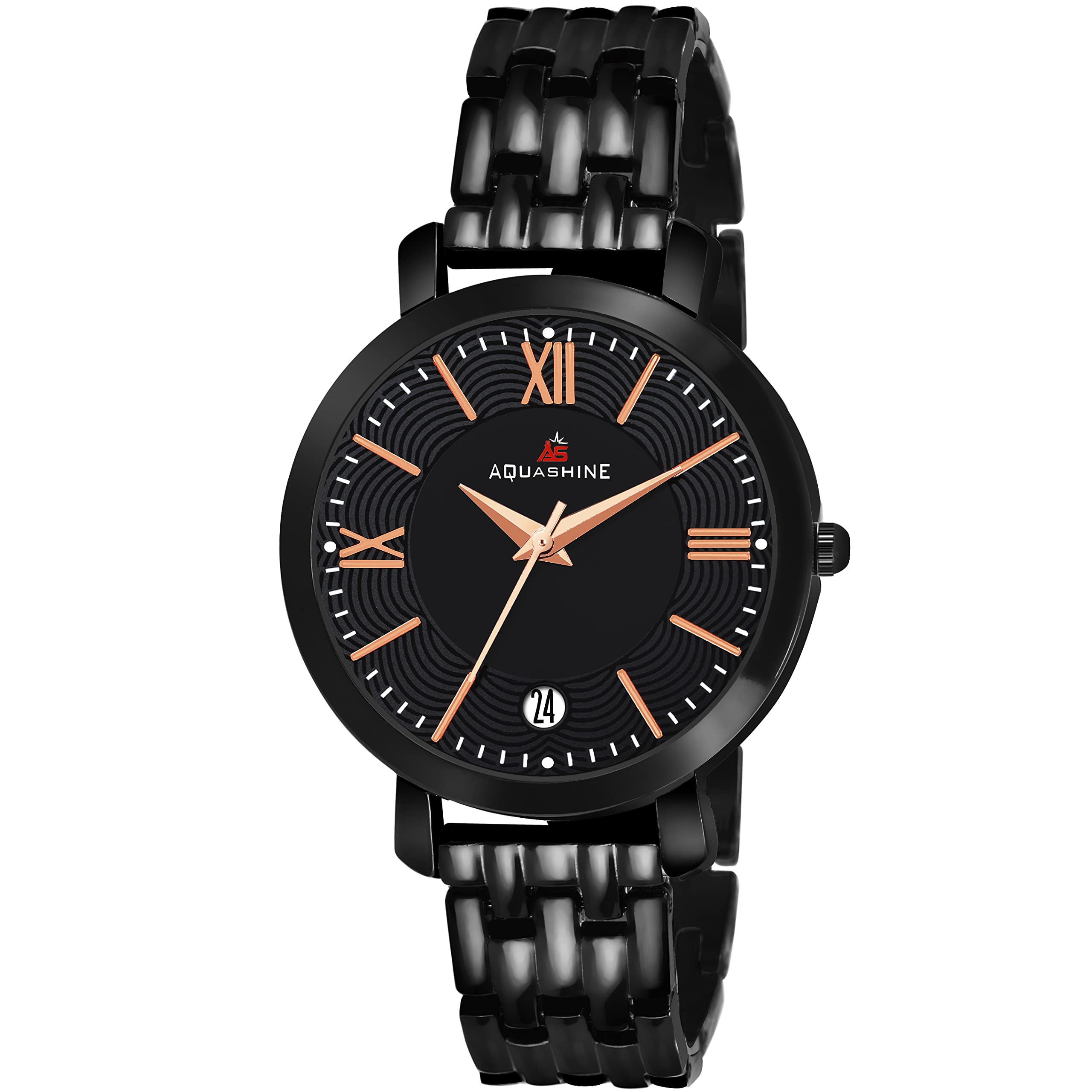 AQUASHINE AS-142 Black Metal Black Date dial Watch for Womens (B0B5V4YFSG) Amazon Price History, Amazon Price Tracker
