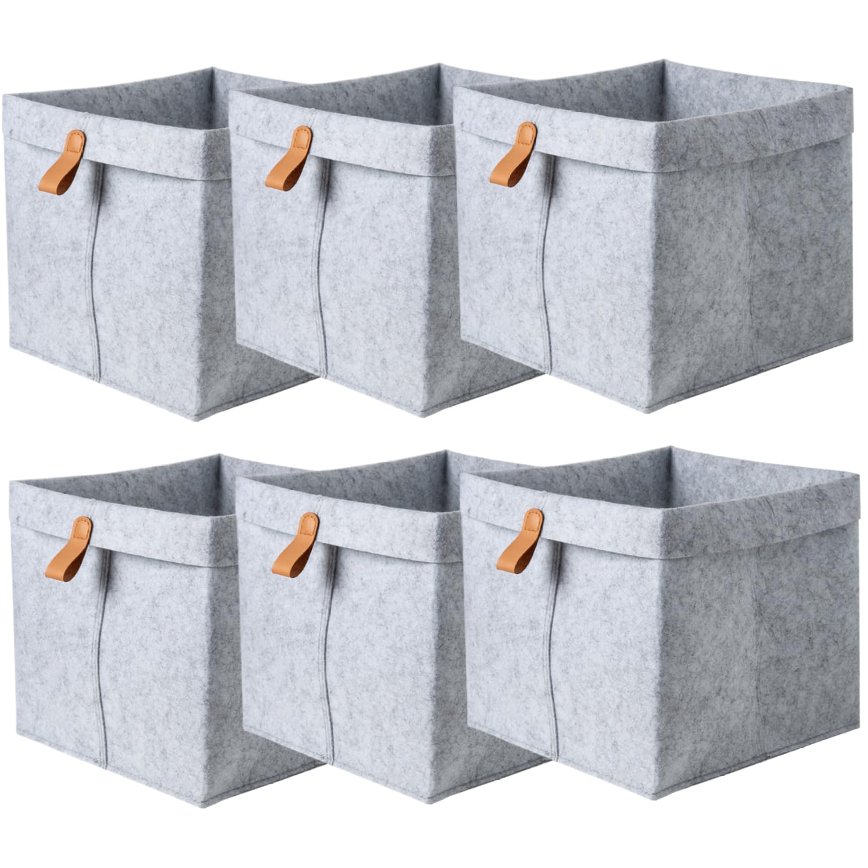 Bacs de rangement en feutre 6 cubes carrés pliés 9x10