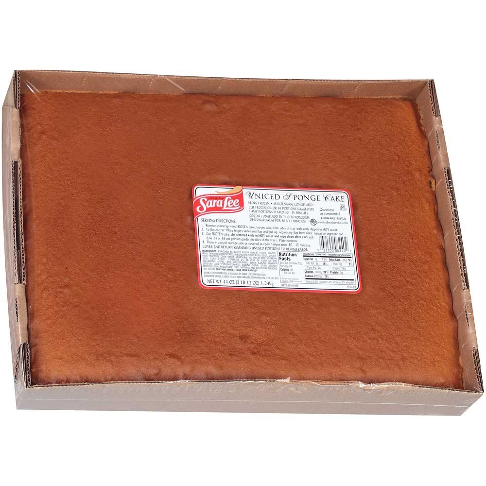 Sara Lee No Icing Sponge Sheet Cake, 12 x 16 inch -- 4 per case.