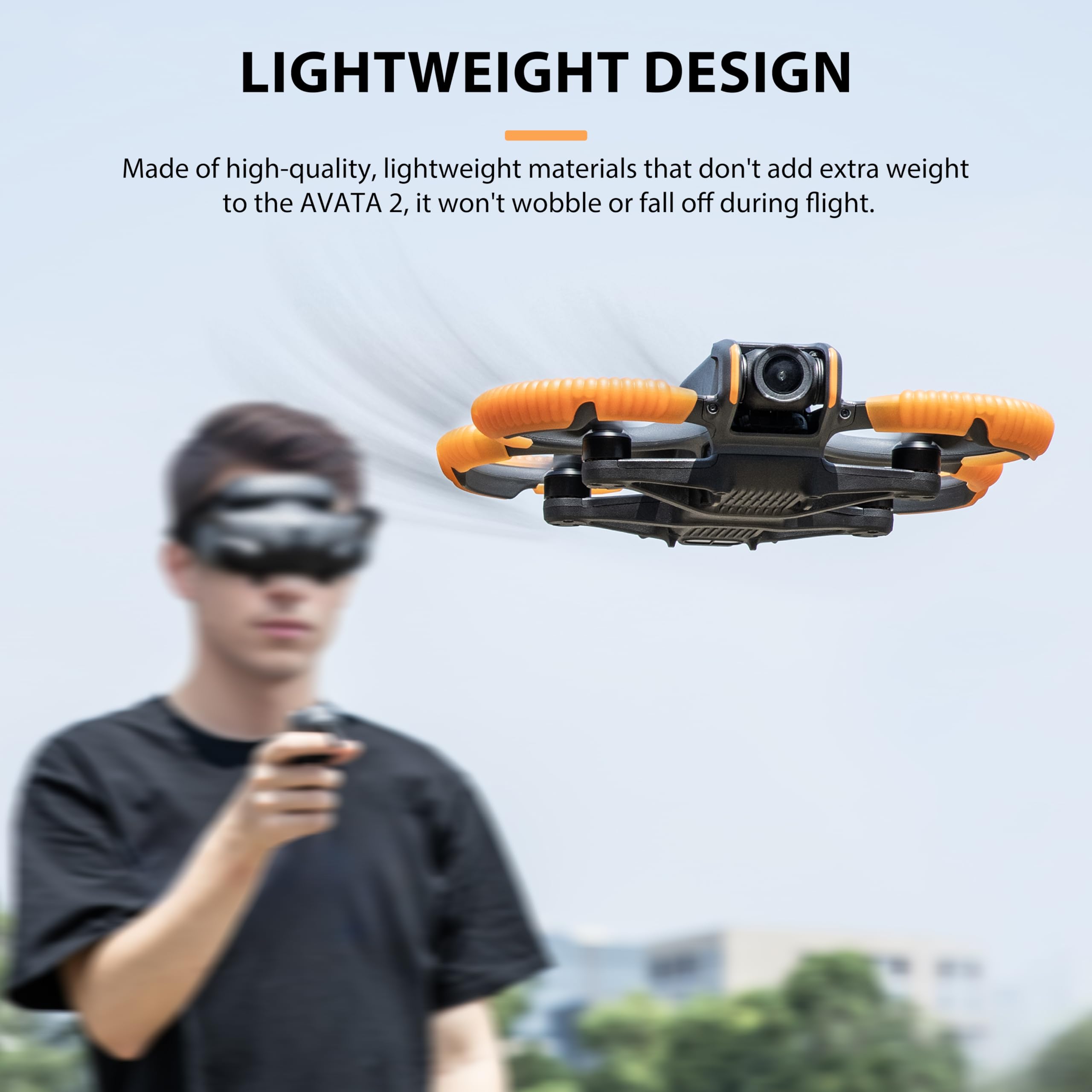 STARTRC Pierścień ochronny zderzaka dla DJI Avata 2 Propeller Guard, TPU Impact Protectors Akcesoria dla DJI Avata 2 (pomarańczowy)