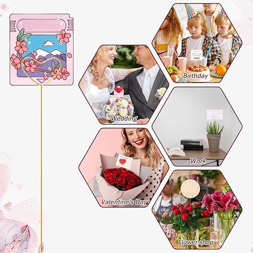 Miniatura 11 de 20 soportes para tarjetas de lugar, soporte de tarjetas de lugar de metal floral, soportes de números de mesa dorados, clips de púas de flores