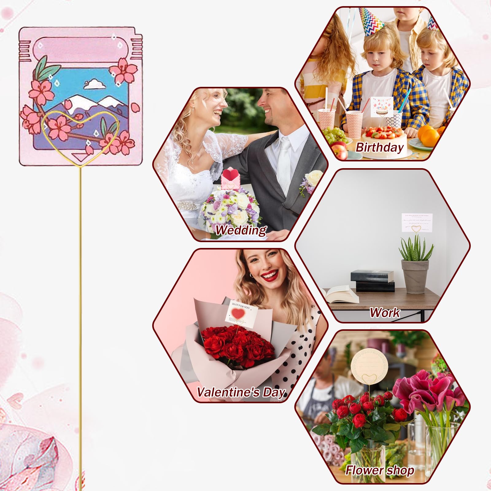 Lmyzcbzl Metal Photo Holder, 6 Pieces Metal Wire Memo Clip, Heart Shape