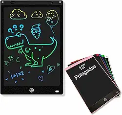 Lousa Mágica Digital Infantil 12" Polegadas Multicolorido Tablet Infantil Lcd Para Escrever e Desenhar (Preto)