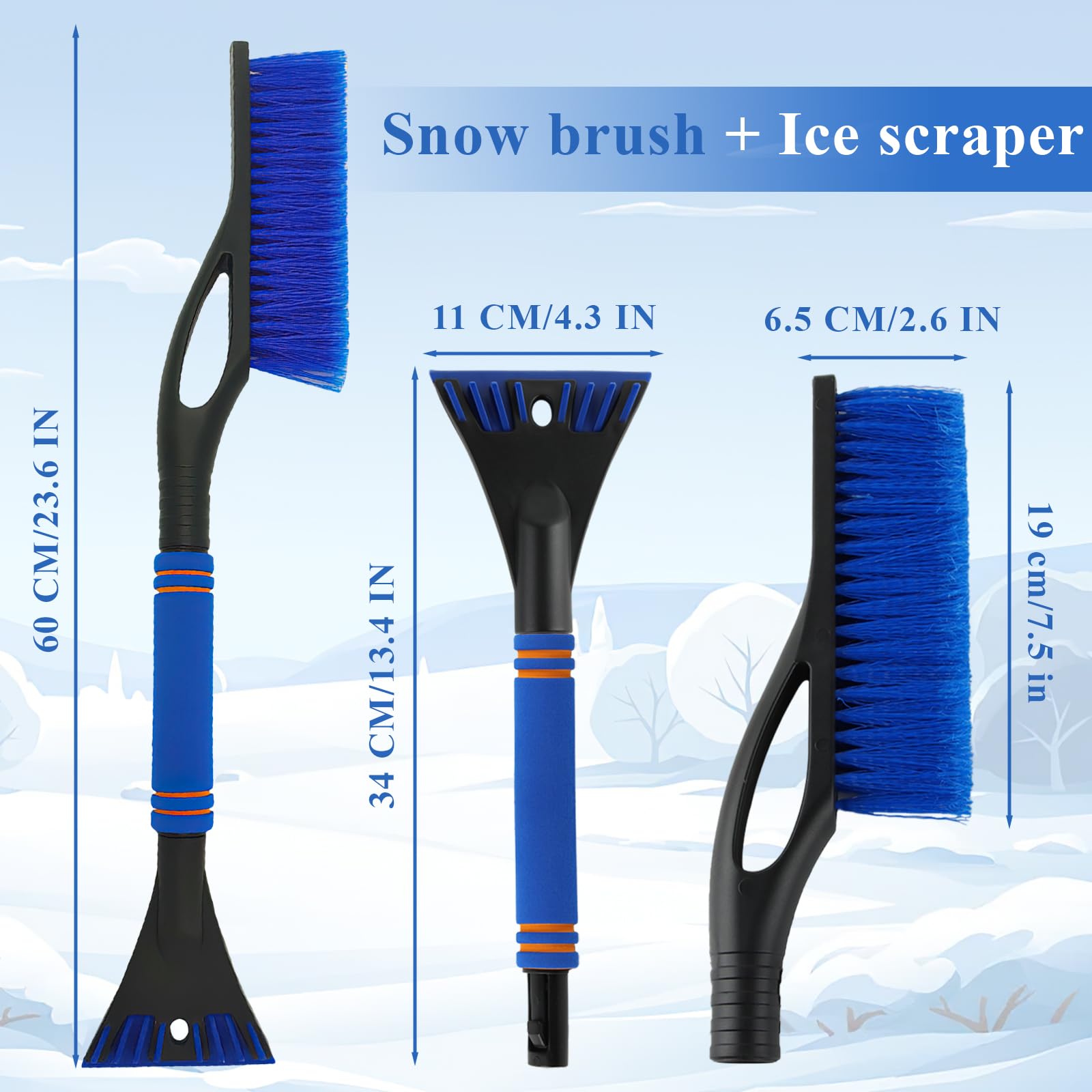 Auto Eiskratzer Mit Schneebesen - Abnehmbarer Eisschaber Mit Schaumstoffgriff Für Winter