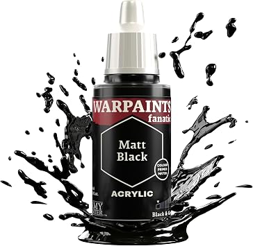 The Army Painter Warpaint Fanatics Matt Black Acrylics Miniature Hobby Painting with Fanatics Warpaint, Quality Paint for Miniature Wargaming