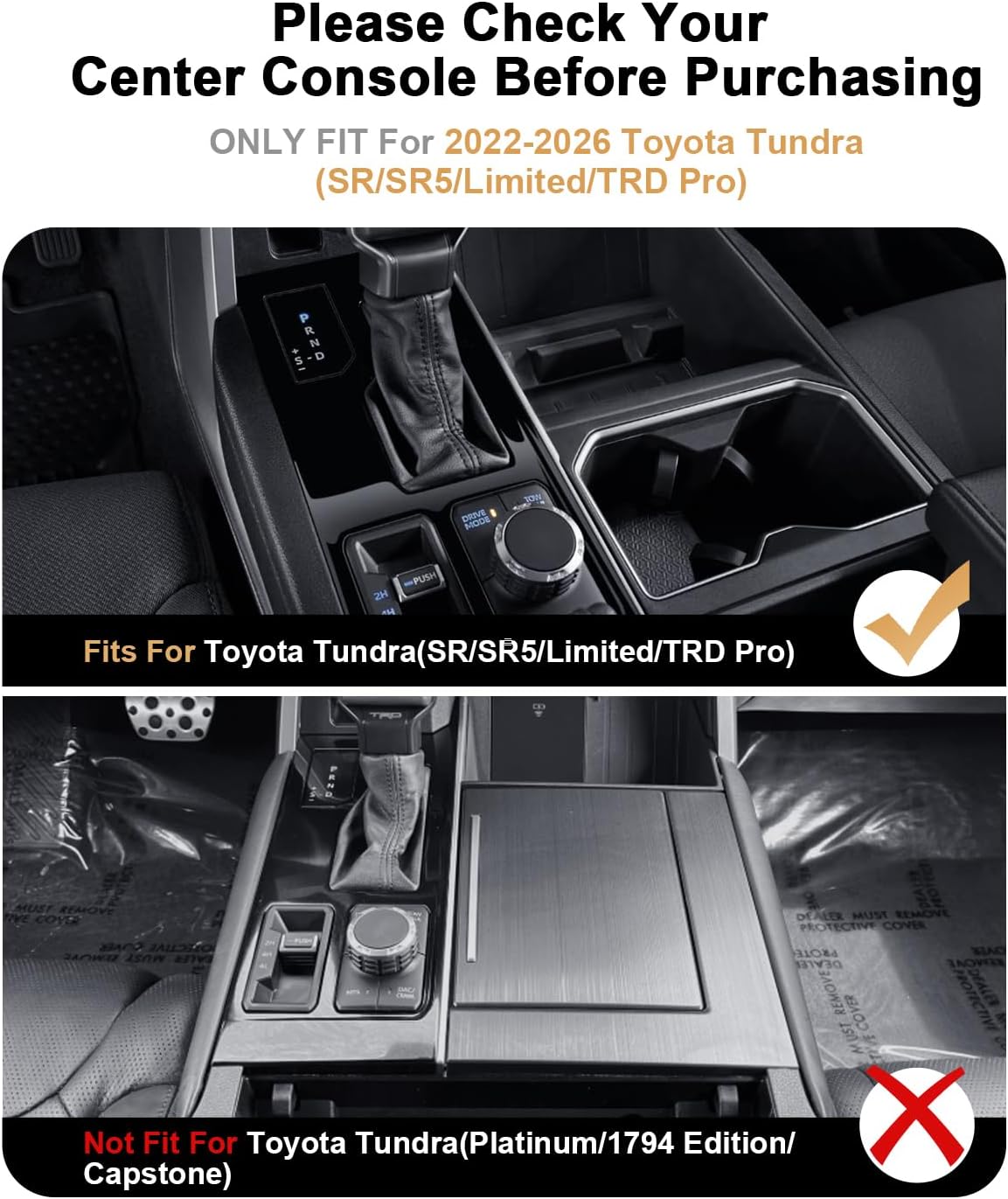 2026 Toyota Tundra Cup Holder - 3 Pcs for 2022-2026 Toyota Tundra Cup Holder Insert - Premium TPE for 2022-2026 Tundra(SR/SR5/Limited/TRD Pro) Accessories