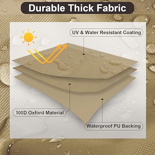 Miniatura 3 de PureFit Funda impermeable para sofá de exterior, funda para muebles de sofá de patio, funda de 3 plazas para exteriores con ventilación de aire y