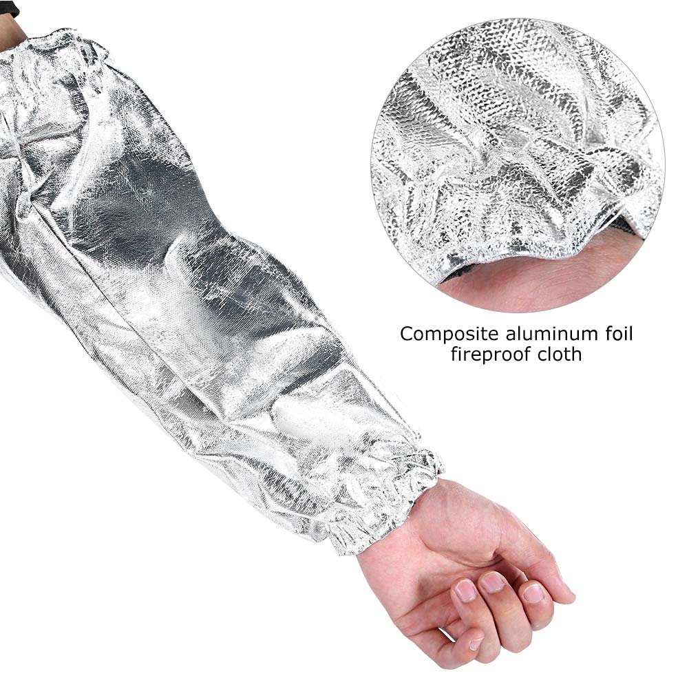1000-Grad-Hitze, Folie, Feuerfeste, überärmelige Aluminium-Armschutz-Schutzhandschuhe
