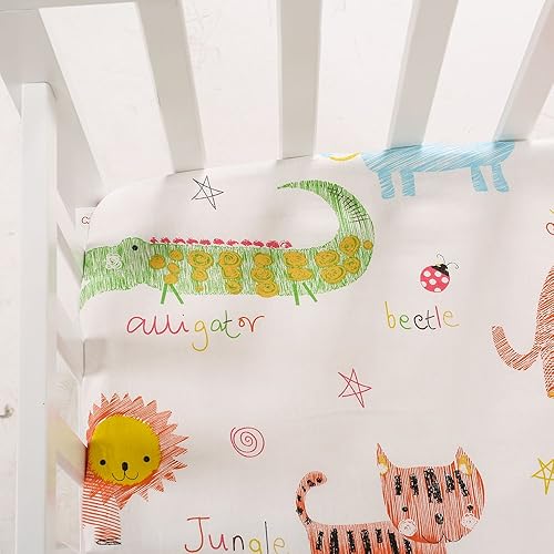 Miniatura 7 de Sábana de cuna Safari  Sábana bajera suave para cuna para colchones estándar de cuna y niños pequeños, sábana de guardería para niños y niñas,