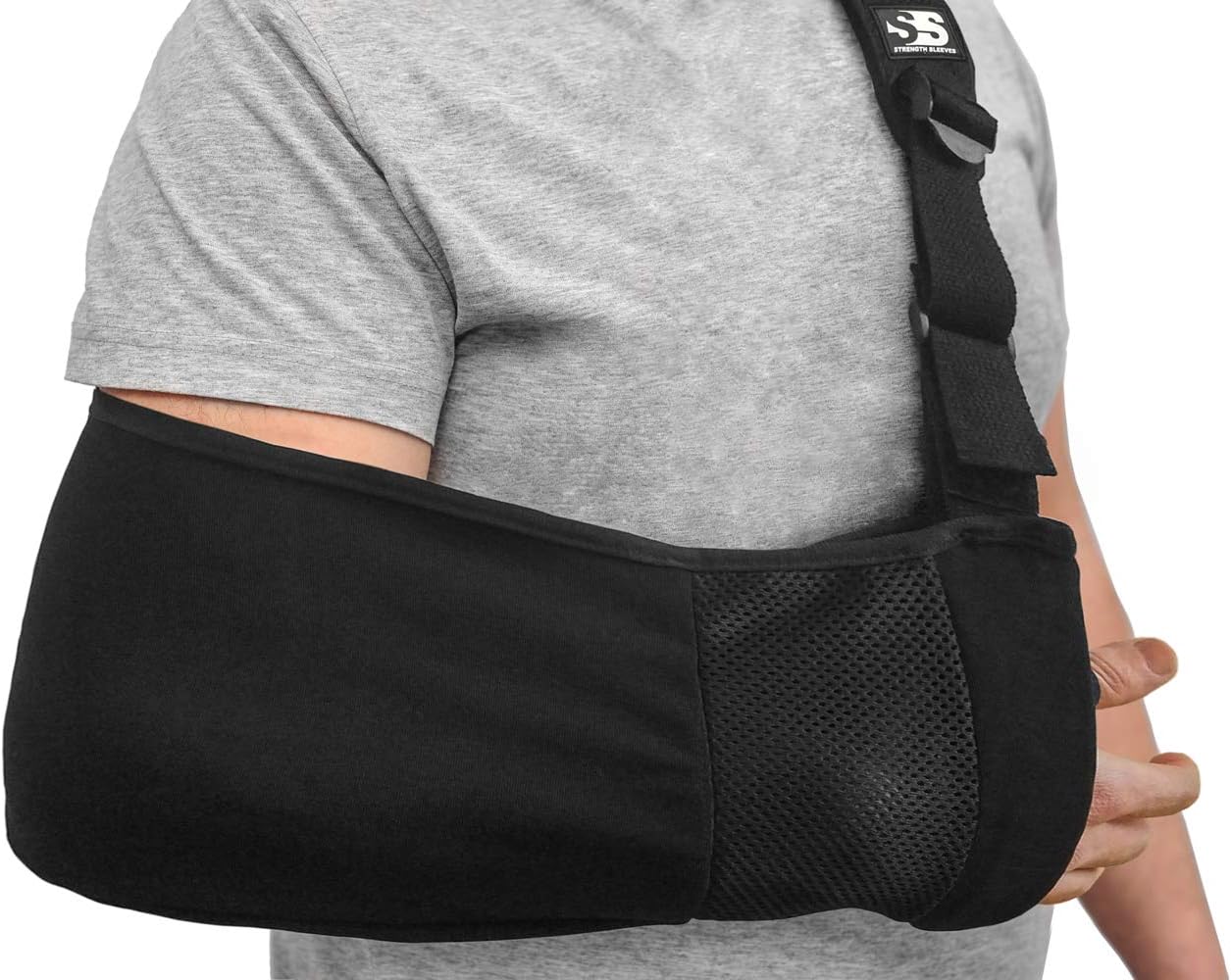 Ergonomic Arm Sling Medical Support Strap for Men and Women. Comfortable Immobilizer with Adjustable Slings for Shoulder, Arm, Elbow, Rotator Cuff Pain. Fits Left, Right Arms. Fractures, Dislocation