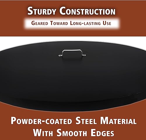 Miniatura 7 de Simond Store Cubierta para hoguera  Anillo de acero con tapa para ahumador de 36 pulgadas de diámetro  Tapa para brasero  0.079in de grosor  Tapa de