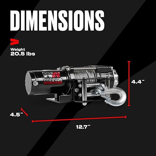 Miniatura 12 de Warrior Winches Ninja 4500 libras – Cabrestante eléctrico de 12 V ATV/UTV con cable de acero, compacto y potente cabrestante ATV de 12 voltios