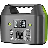 EnginStar Portable Power Station, 150W 155Wh Power Bank with 110V AC Outlet, 6 Outputs External Battery Pack Portable Backup Battery Laptop Charger with LED Light for Home Camping Green