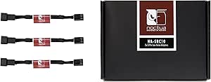 Noctua NA-SRC10, Adaptateurs Faible Bruit 3 Broches pour Ventilateurs de PC (Noir)