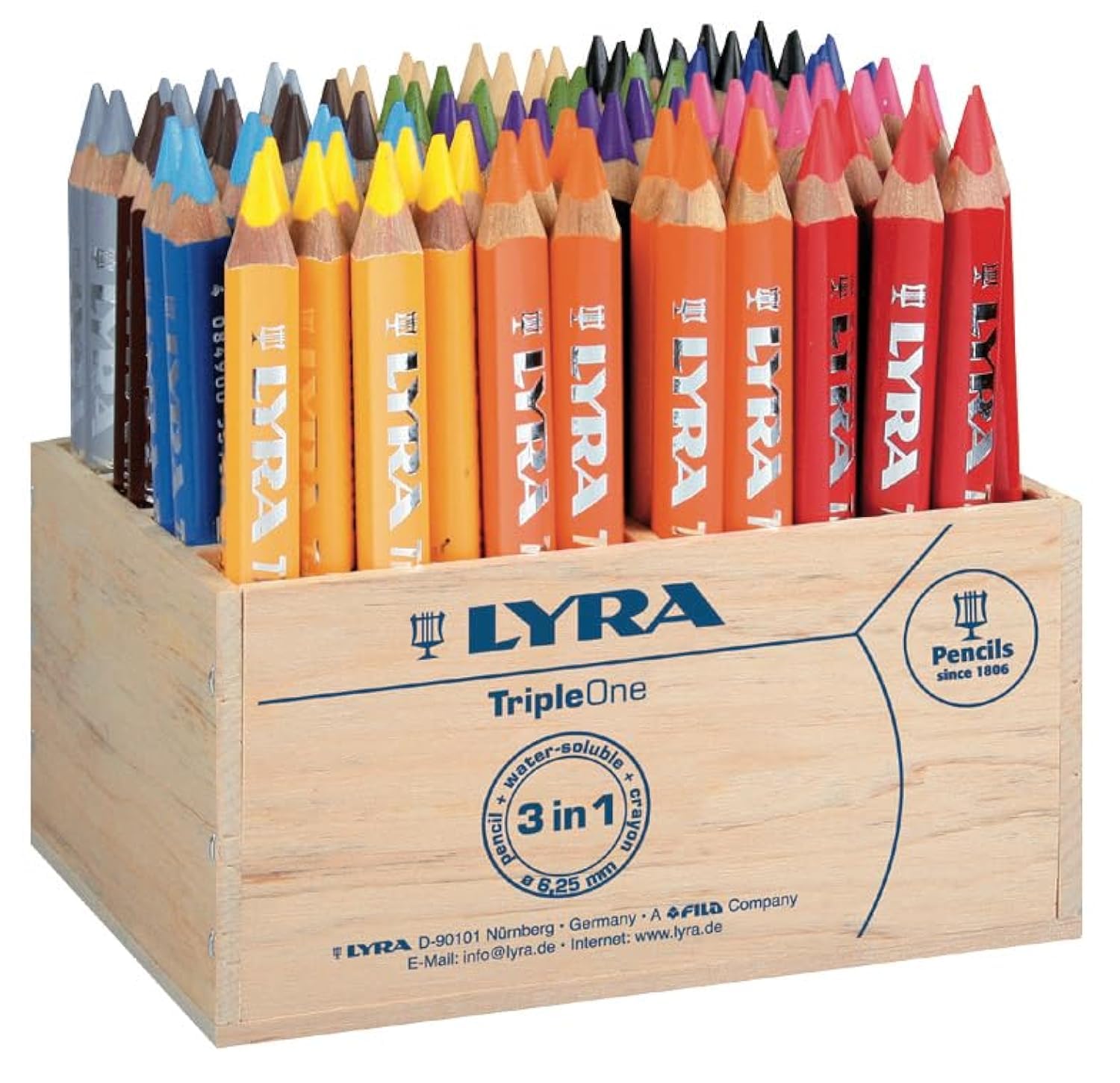 Lyra Triple One - Lápices de colores pintados 3 en 1 (96 unidades)