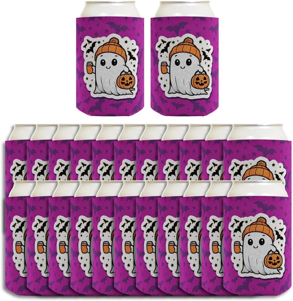 Halloween Drink Cozies For Adults Cute Halloween Ghost With Drink 24-Pack Can Drink Thermocoolers Party Pack