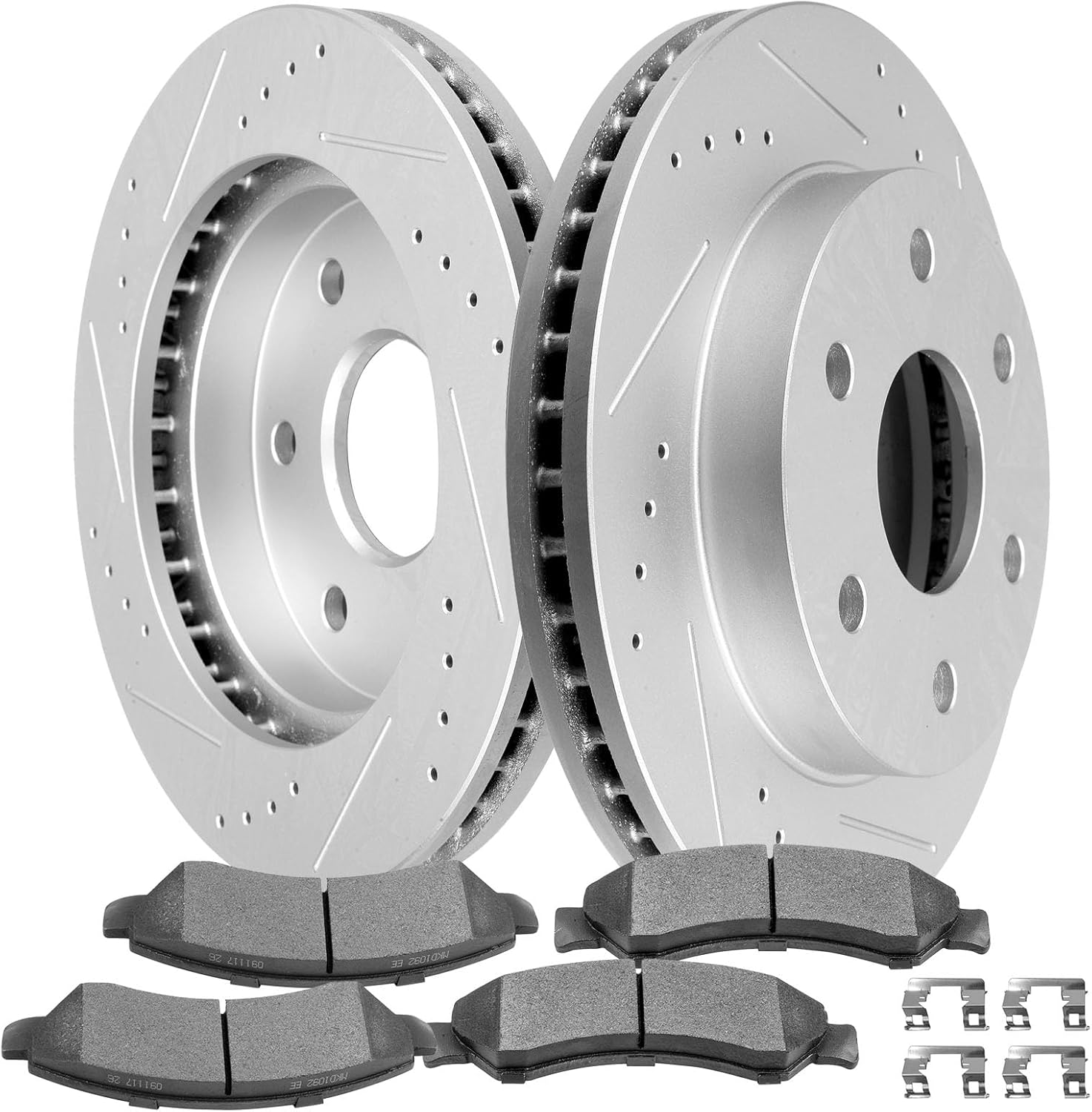 SCITOO Brake Kit Front Brake Rotors and Ceramic Brake Pads Fit For GMC For Savana 1500 03-08, For Yukon For XL 1500 01-06, For Chevrolet For Express 1500 03-08