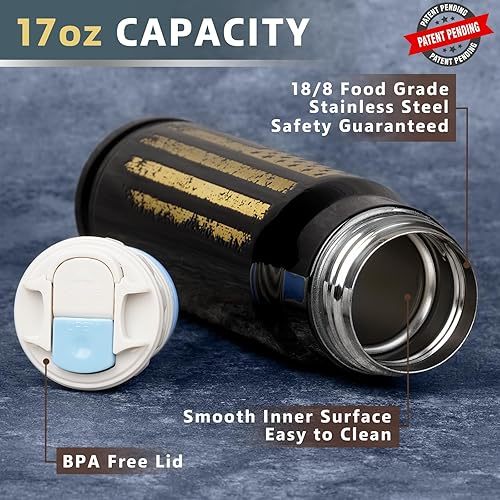 Vista 47 de Vaso de acero inoxidable de 17 onzas para hombres, él, marido, papá, taza de café con forma única para hombre, pesca, caza, camping, Navidad