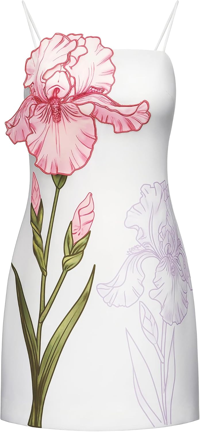 JW PEI Women's 3D Floral Appliqué Strapless Mini Dress