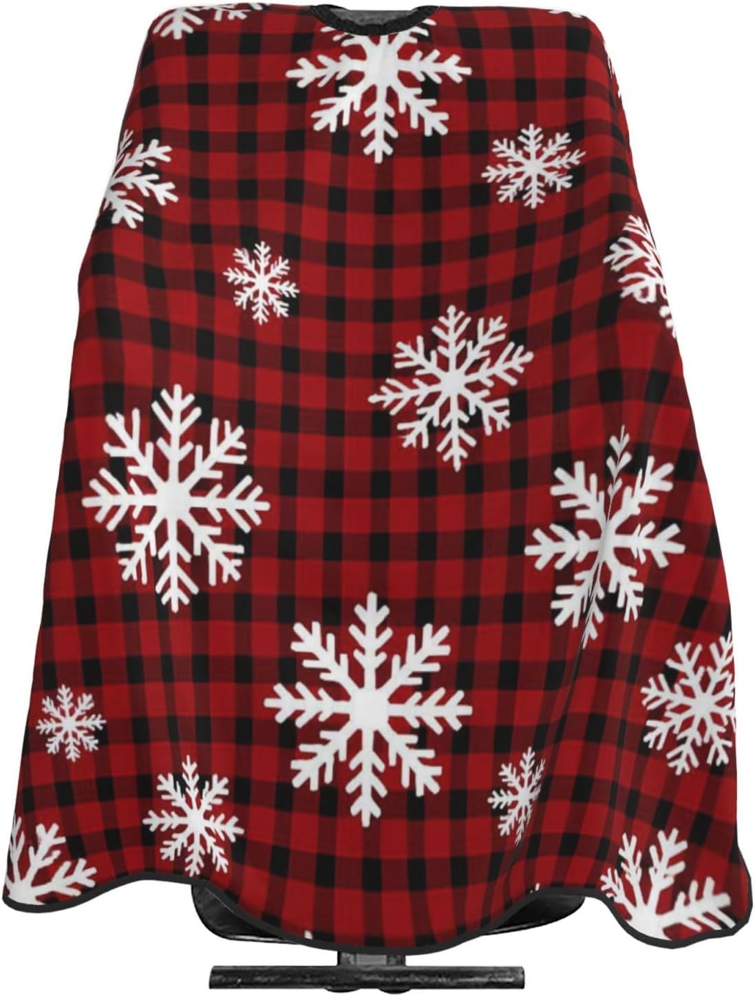 Xmas Black Red Plaid White Snowflake Adult Hair Cutting Cape 55x66in Adjustable Snap Closure Salon Hairs Hat Shaving Bib