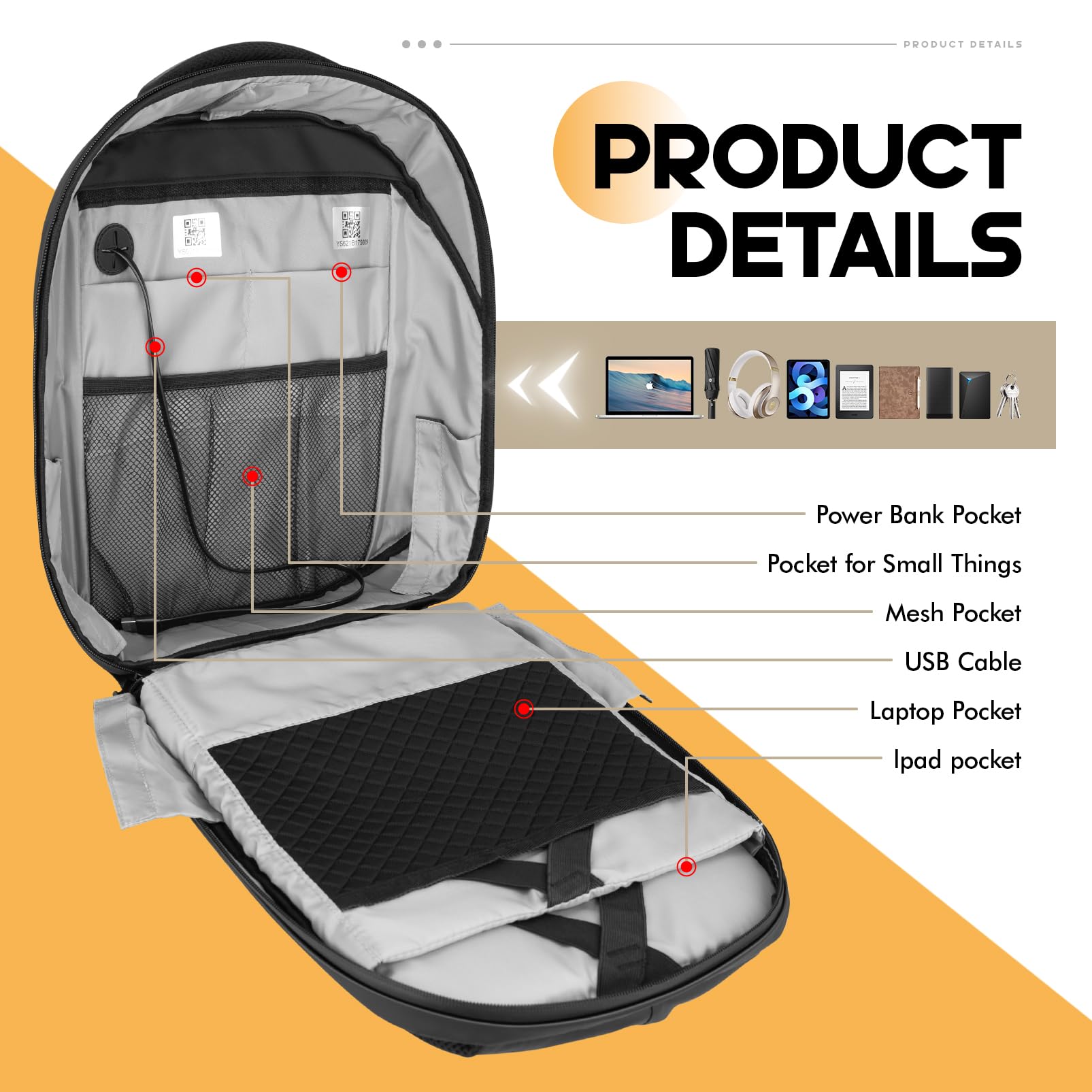 Zaino LED Con Schermo Programmabile, Zaino Per Laptop Impermeabile Da 17 Pollici, Viaggio, Borsa Per Moto, Nero (Banca Di Potenza Non Inclusa)