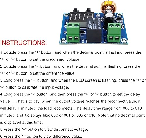Miniatura 5 de SIPYTOPF 2 piezas XH-M609 Protector digital de bajo voltaje, interruptor de desconexión, módulo de protección de voltaje CC 12 V-36 V Módulo de