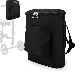 Knee Scooter Basket Attachment for Scooter Accessories, Knee Walker Handlebar Bag for Wheelchair Side Bag, Black E Scooter Basket