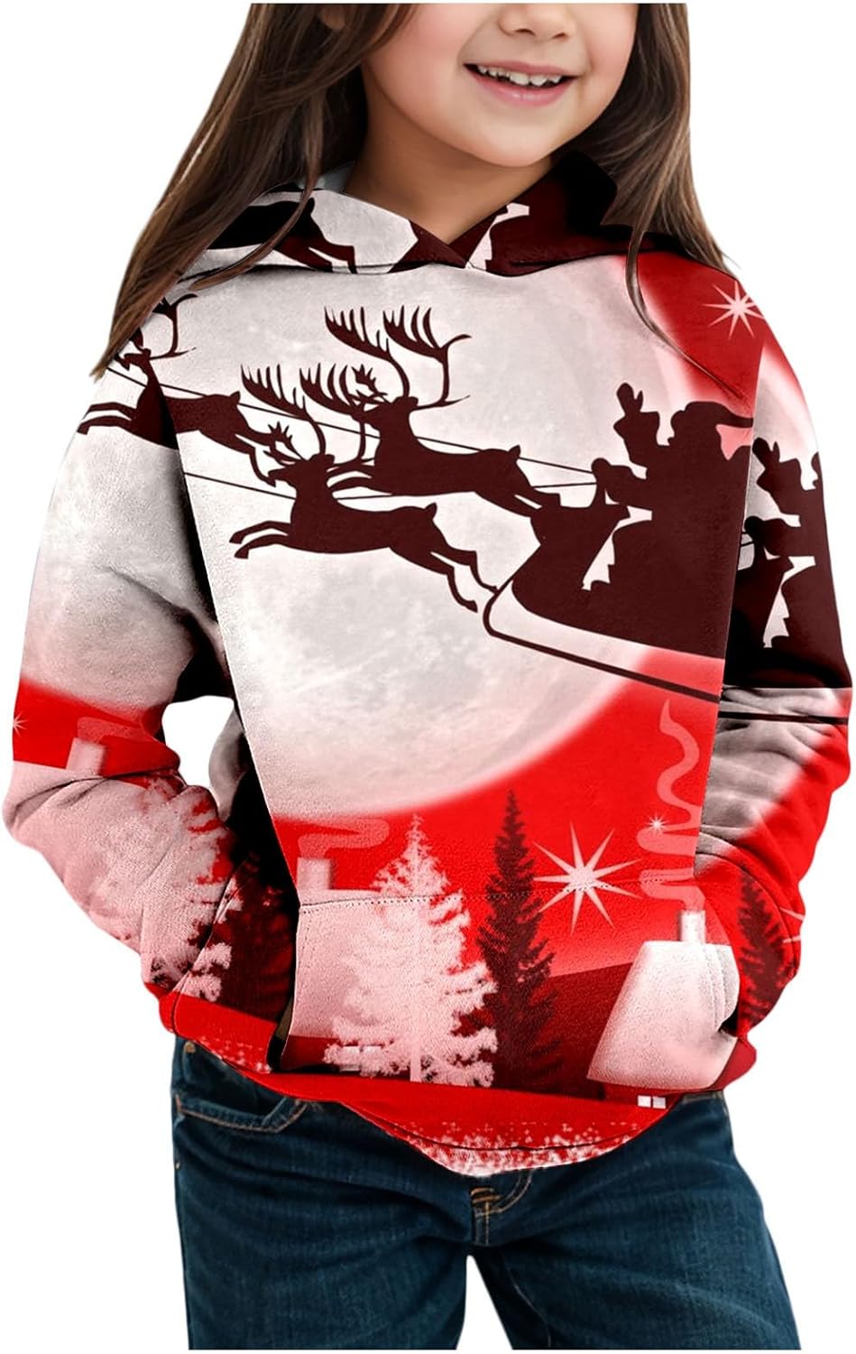 Damen Hoodie Mit Reißverschluss Weihnachtsdesign - Fleece Kapuzenpullover Für Herbst & Winter