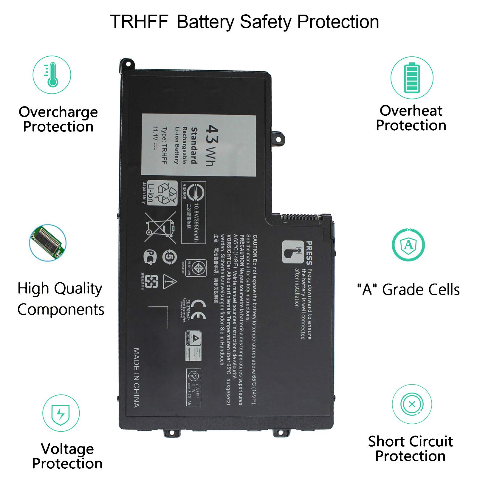Amazon.com: Gomarty TRHFF 01V2F 1V2F6 Battery for Dell Inspiron 15