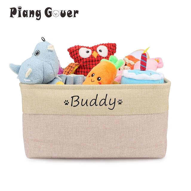 Foto 2 de 7 de Piang Gouer Canasta de almacenamiento de caja de juguetes para perros con nombre personalizado para mascotas…