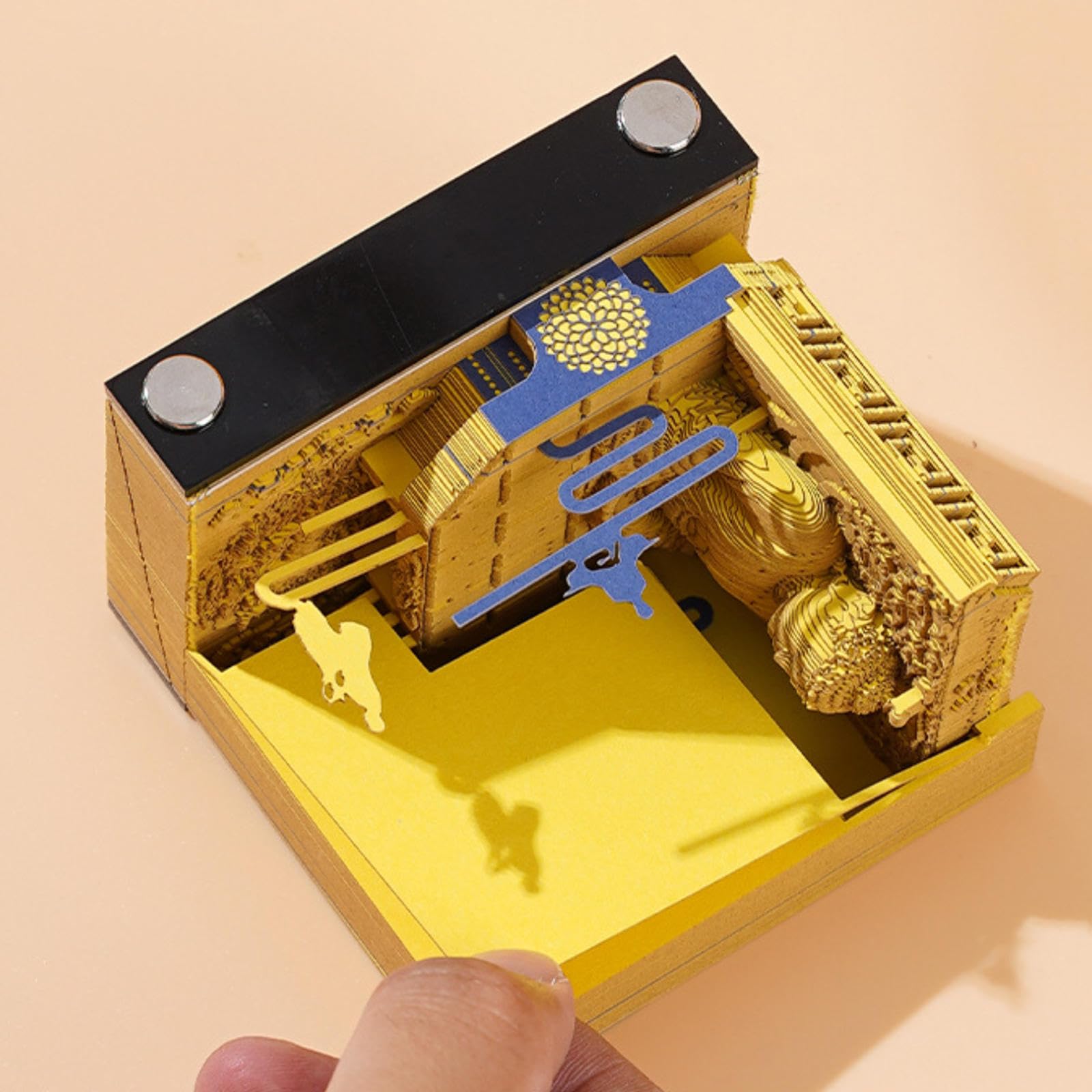 Notatniki 3D, notatnik 3D, grafika 3D, 205 arkuszy papieru do rzeźbienia, artystyczny notatnik, do odrywania papieru, artystyczne podkładki 3D, nieprzywierające karteczki samoprzylepne, papier DIY,