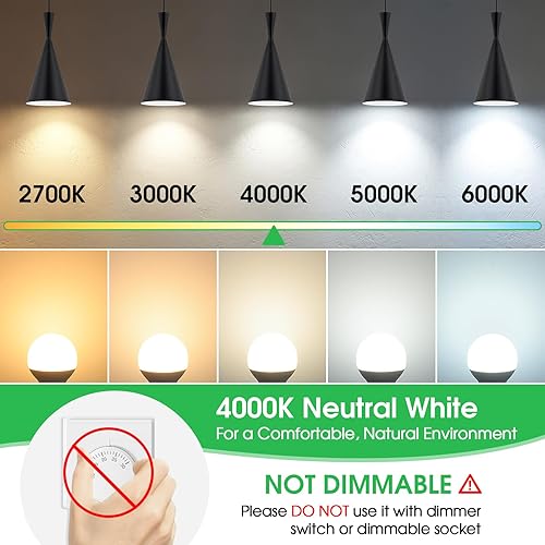 Miniatura 4 de MAXvolador Bombillas LED E12 equivalentes a 60 W, color blanco neutro 4000 K, bombillas de candelabro de base pequeña CRI de 600 lúmenes, 6 W no