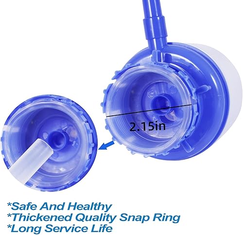 Miniatura 2 de Bomba de agua de 5 galones, bomba de agua manual, para botellas de agua de 5 galones, hecha de plástico, cepillo de limpieza incluido (azul)