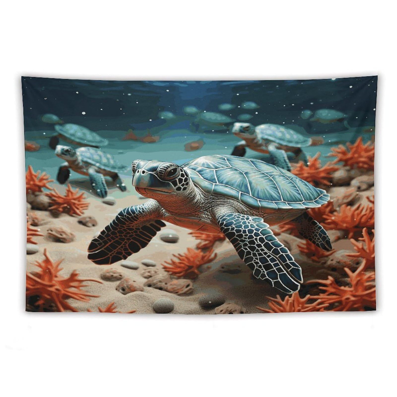 LDGSUPH Turtle Starfish Tapestry Wall Hanging Decor Anti-fading Aesthetic Wall Tapestries Fashion Wall Blanket Decor Modern Wall Art Tapestry for Bedroom Home Decor 40"x60"