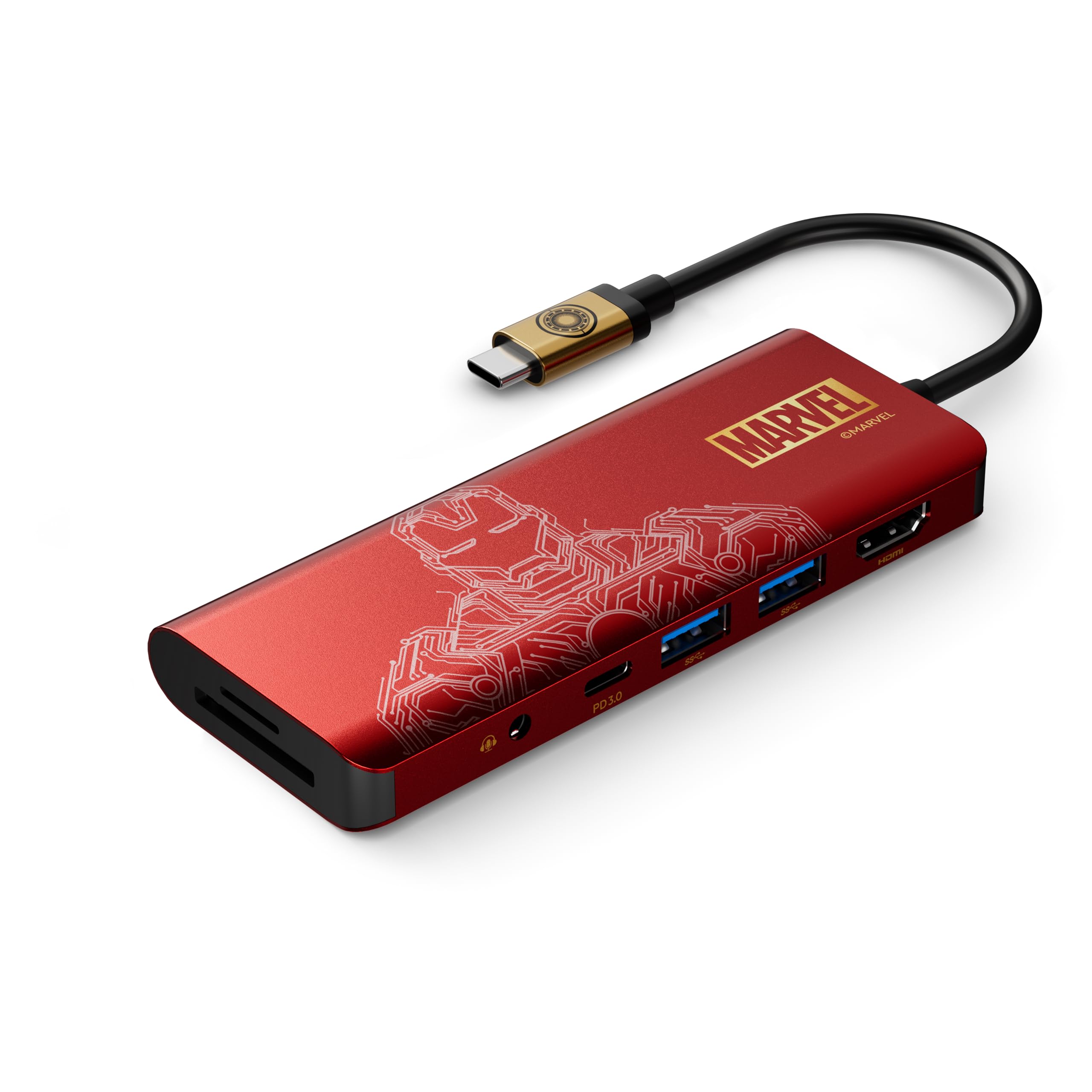 Belkin X Marvel, Ironman Edition, USB-C 7-in-1 Multimedia Multiport Adapter with 4K 60Hz HDMI, Type-C 100W PD 3.0 for MacBooks, Windows & Chromebook - Red & Gold (B0CHJ4ZW5S) Amazon Price History, Amazon Price Tracker