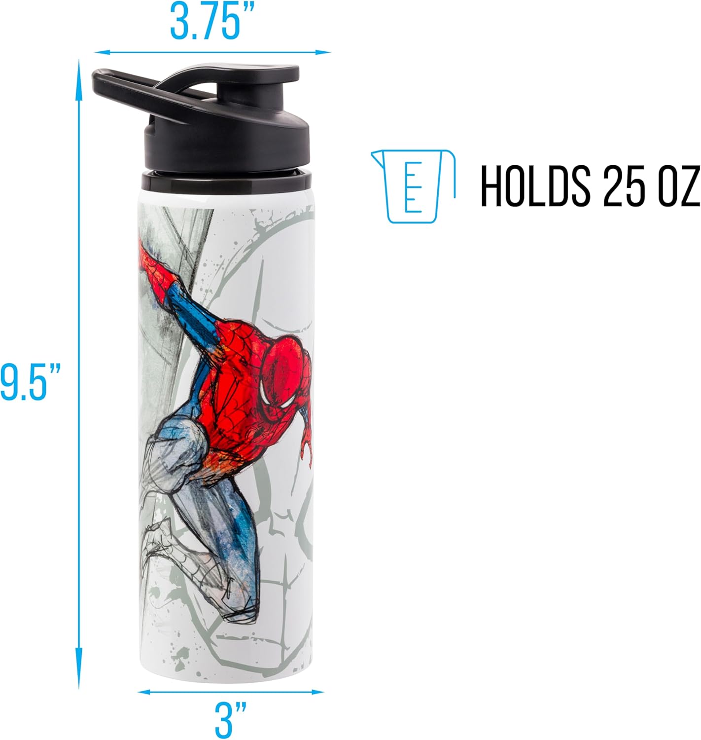 Silver Buffalo Marvel Spide-Man Stainless Steel Water Bottle, 25 Ounces - Image 4
