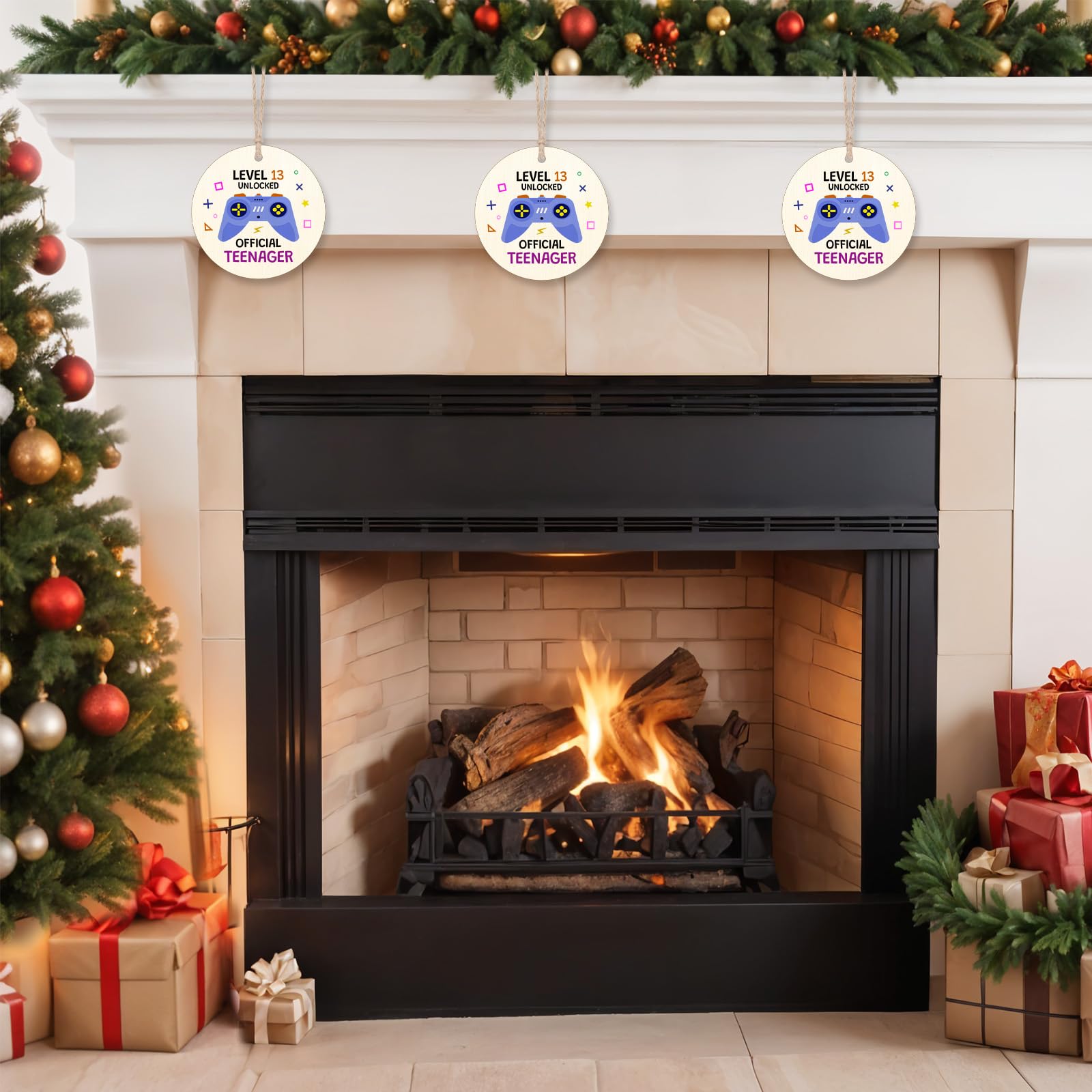 13 ornamenti natalizi ufficiali per adolescenti, regalo per il 13° compleanno per adolescenti, ragazzo, ragazza, nipote, nipote, divertente, in legno, da appendere all'albero di Natale, decorazione da