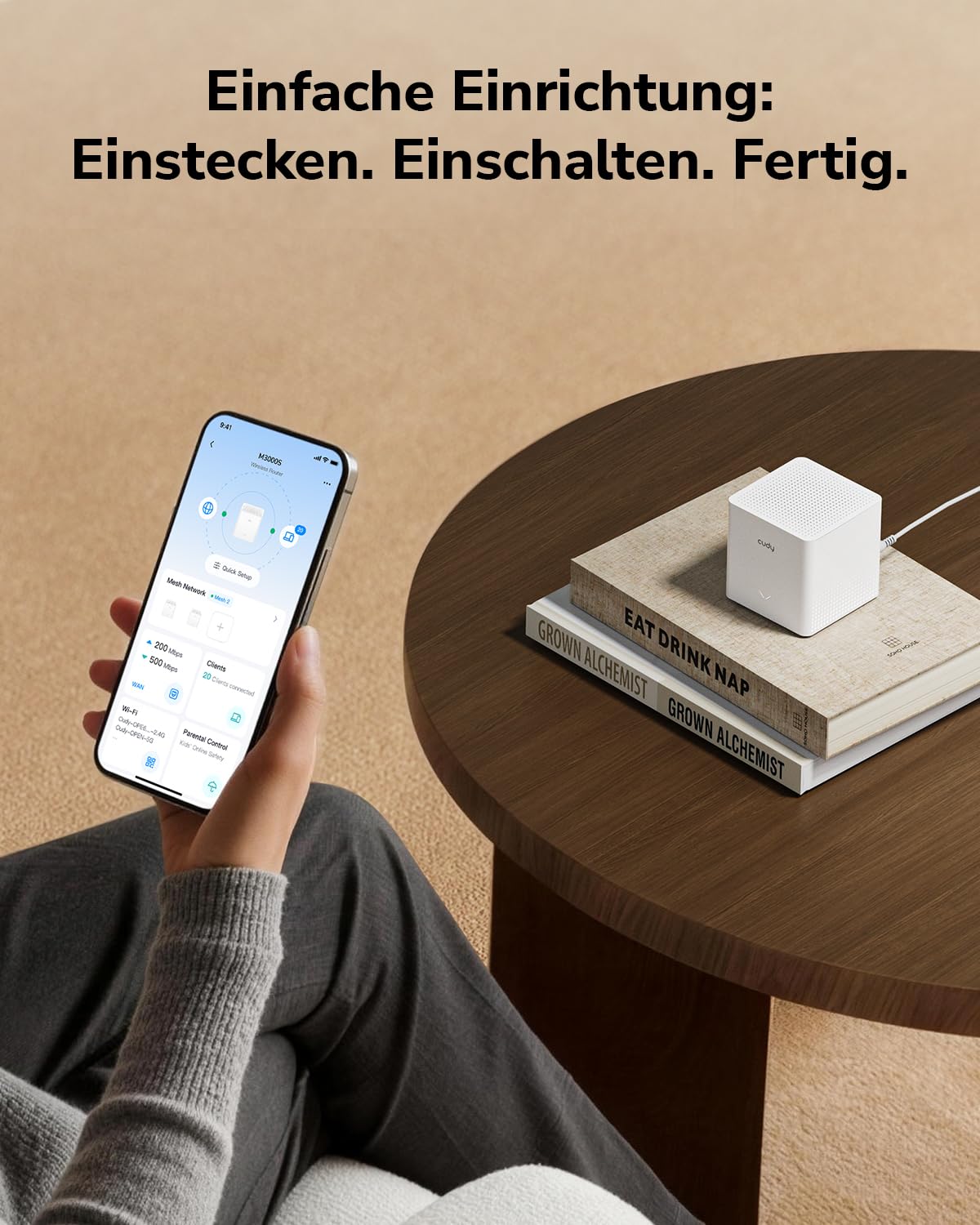 Cudy AX3000 WiFi 6 Dualband Mesh Router System 160m² 2,5G M3000S 2-Pack | 1x Gigabit LAN, 2402Mbps 5GHz, 574Mbps 2,4GHz, 100+ Geräte, Ethernet Backhaul, 1,3GHz CPU, OFDMA, MU-MIMO, WPA3, IPv6, VPN