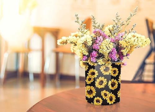 Vista 27 de WAVEYU - Portalápices bonito para escritorio, decoración de escritorio para niñas y mujeres Flor negra