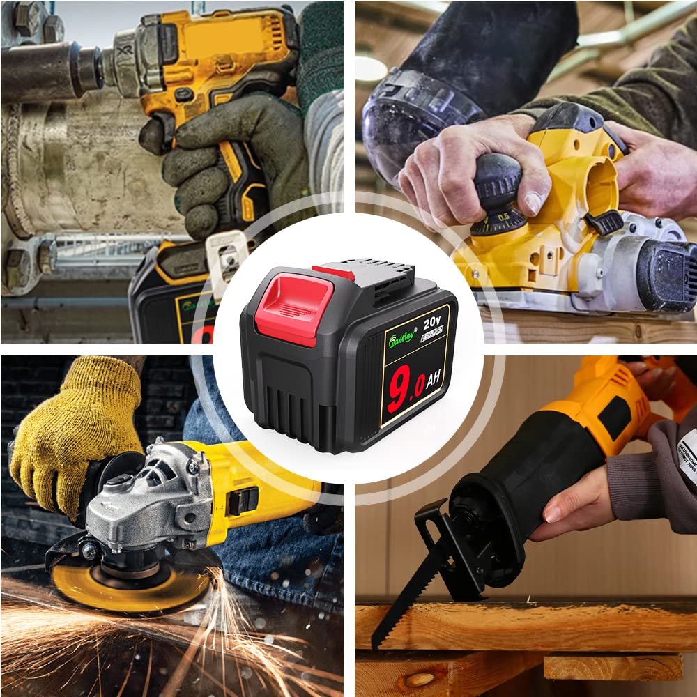 20V 9.0Ah Replacement Battery For Dewalt 20V/60V Tools – Compatible With DCB200 Series, LED Indicator, Long Run Time