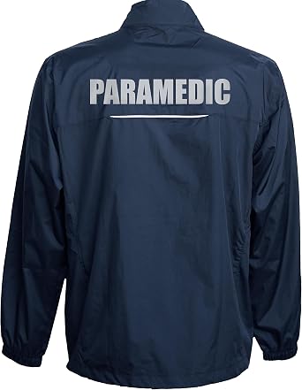 Paramedic windbreaker, with Reflective decoration both front and back, thin windbreaker without lining.