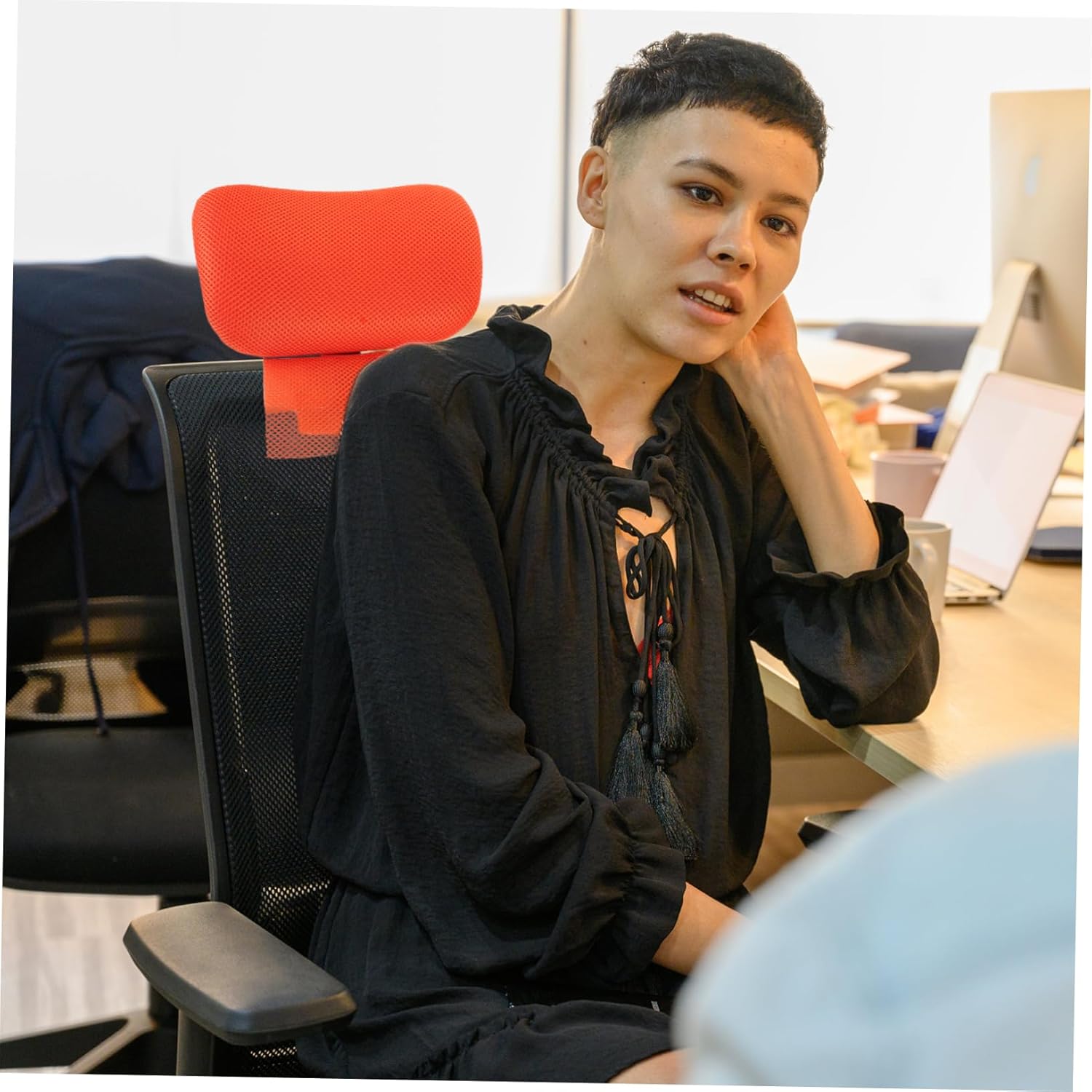 KICHOUSE High Back Office Chair Headrest Pillow Modern Office Chair Accessory Ergonomic Neck Protection