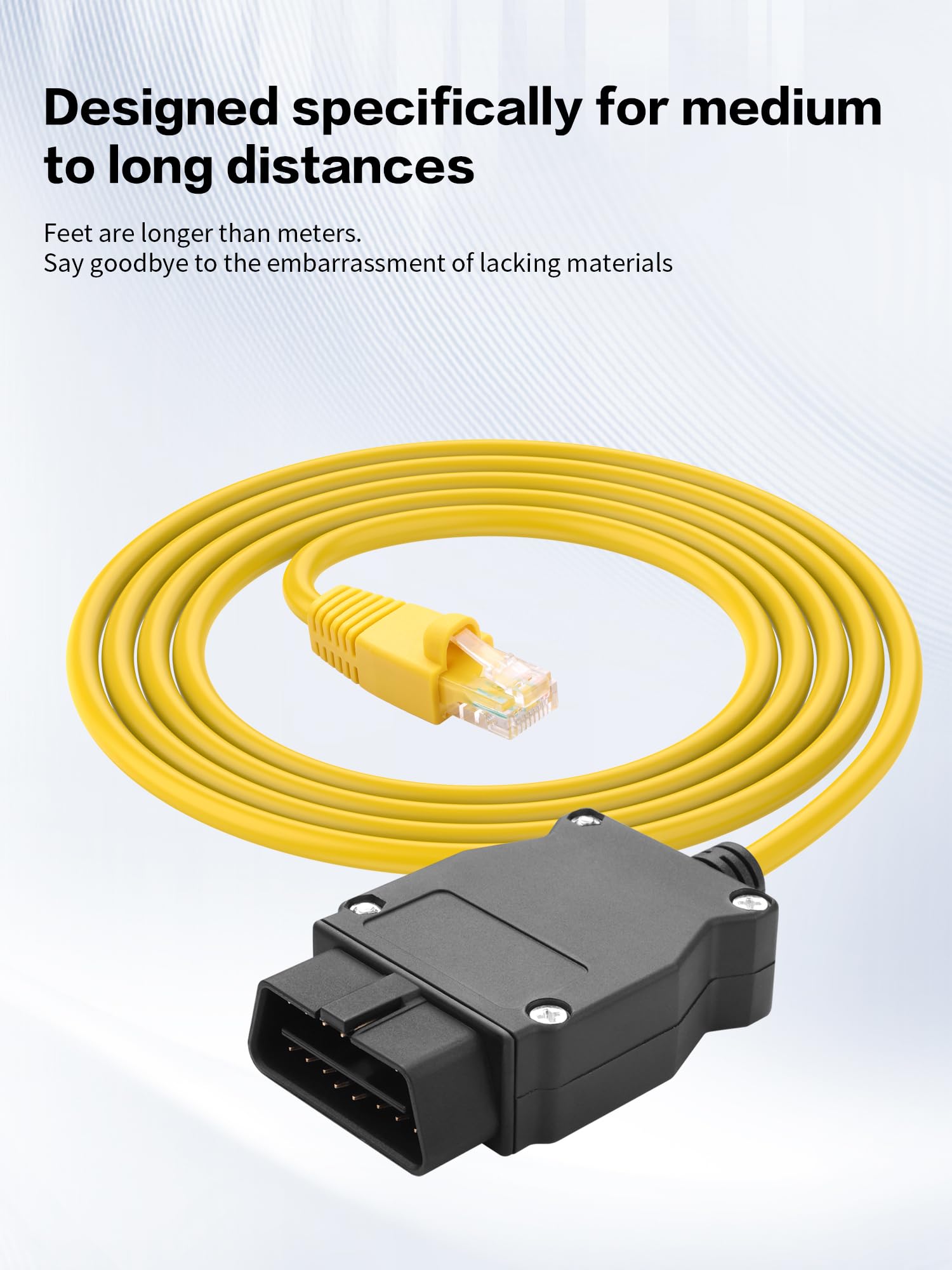 YACSEJAO Kabel 2 m ENET OBD2 do BMW serii F | Diagnostyka kodowania, złącze RJ45 do kabla OBD ENET, kompatybilne z E-SYS ISTA+ ICOM Bootmod3 Bimmercode OBD