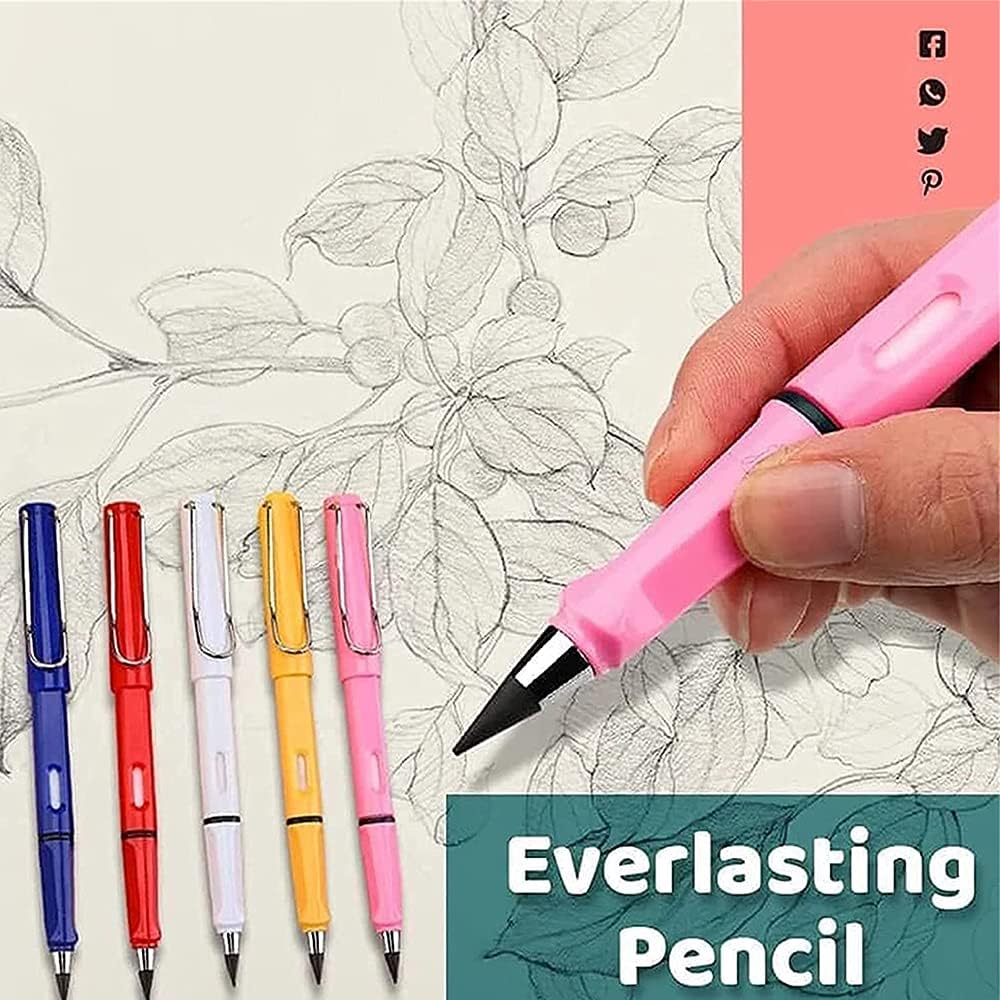 BOUILLIM 6pcs Inkless Pencils Eternal, Everlasting Pencil Replaceable Head, Infinite Pencil, Inkless Pen, Technology Unlimited Writing Eternal Pencil No Ink, with Replaceable Graphite Nib Pencil : Office Products