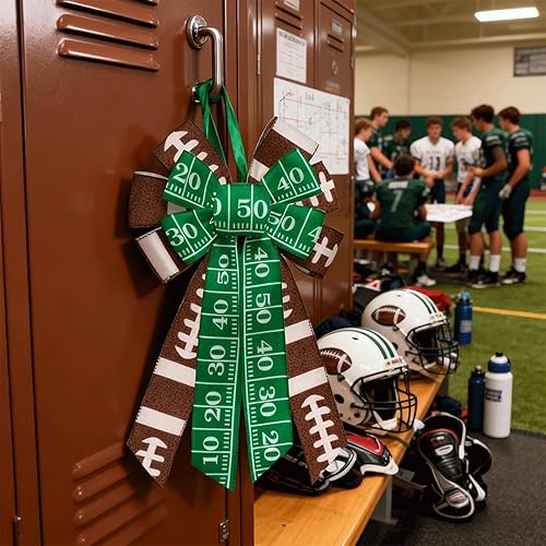 Vista 27 de 2 rollos de cintas de fútbol para manualidades, rugby de fútbol con borde con cable, cinta de arpillera marrón y roja, rollos deportivos, cintas